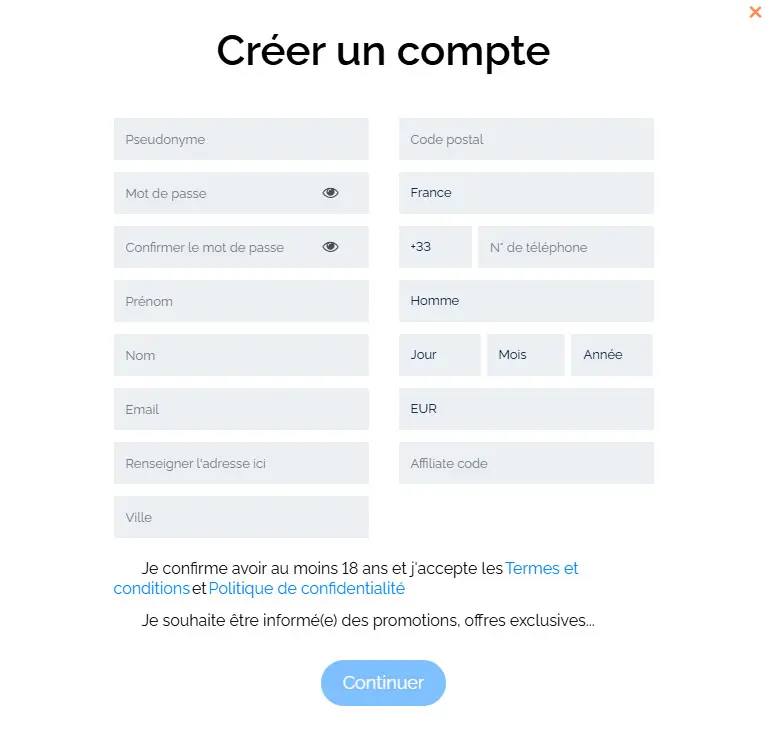 Processus d'inscription Habanero Slots